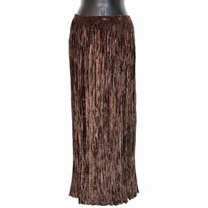 VTG 90s Y2K CRINKLE VELVET MAXI SKIRT BOHO WHIMSIGOTH GRUNGE SIZE S BMW FT WORTH